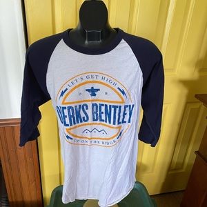 Dierks Bentley Lets Get High White Navy 3/4 Sleeve Shirt Women Size S